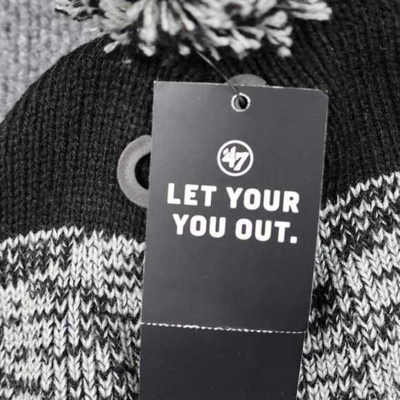 Baltimore Ravens Hat Beanie Mens One Size Black Gray NFL Football Cuffed Pom - Picture 6 of 9